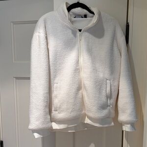 Cozy White Zip-Up Fleece